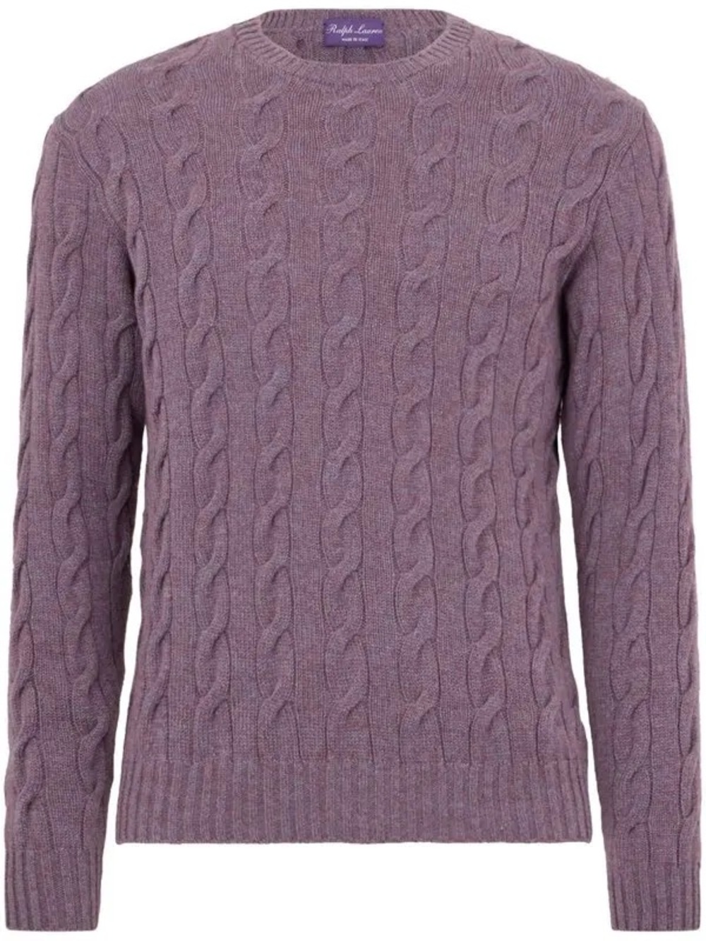RALPH LAUREN cashmere pure Dusty Lavender Cable Knit Crewneck Sweater purple